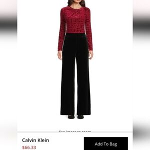 Calvin Klein Black Wide Leg Pants
